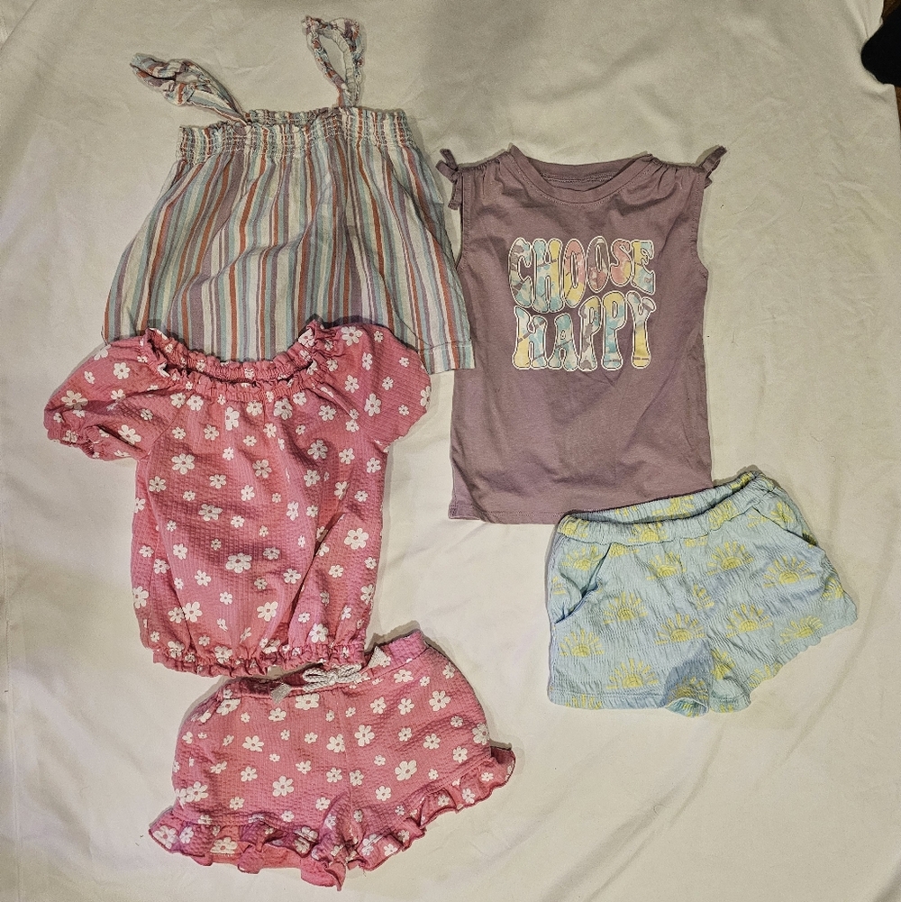 Set Of 5 Pieces By Garanimals- Spring/Summer Pink Purple Blue- 4T